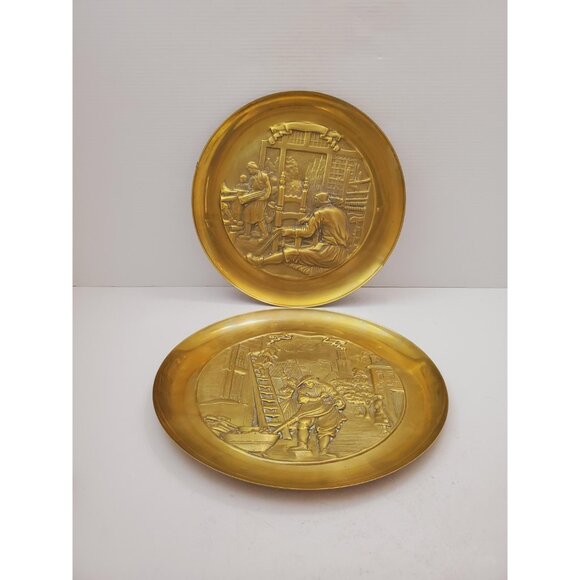 Thick and Heavy 1970s Netherlands Brass Cast Wall Plaque De Loodgieter (The - Picture 2 of 10